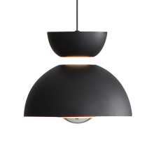 Golden Canada 1816-2S SNB-CH - Wry Lighting Vintra Integrated LED Pendant in Sand Black and Chrome shade